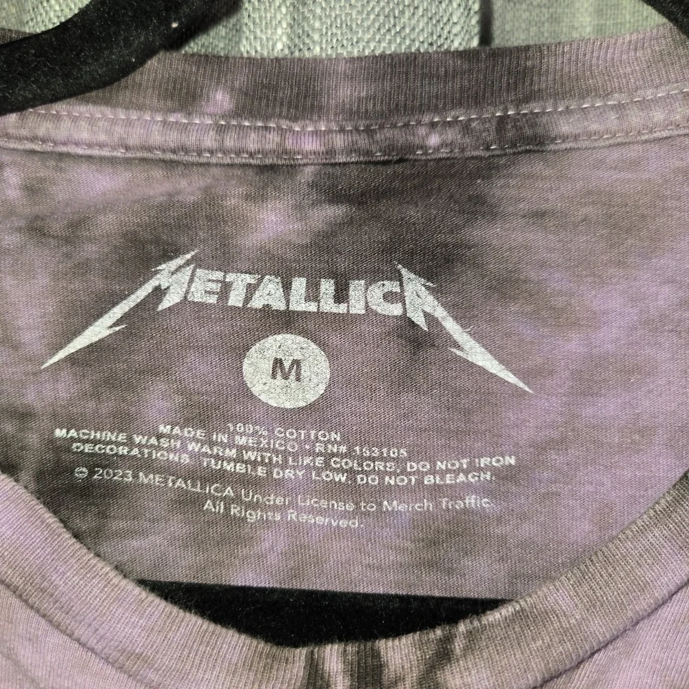 Metallica NorCal Skull Tie-Dye Rock and Roll T-Shirt 100% Cotton Girls Size M - Picture 2 of 4